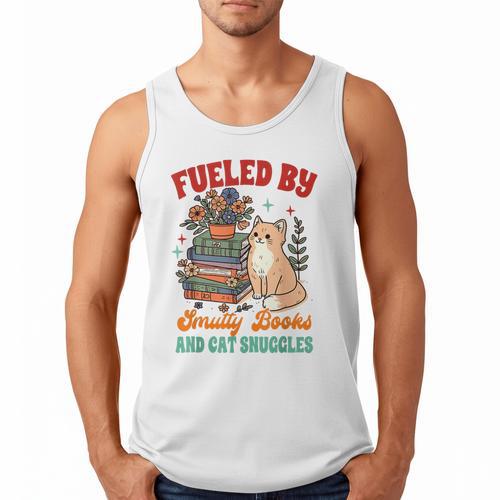 Smut Reader Cat Lover Fueled By Smutty Books & Cat Snuggles For Men Women Men Tank Top - Bookorys UK