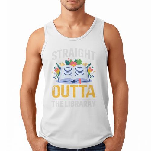 Straight Outta The Library Book Lover Men Women Premium Tri-Blend Men Tank Top - Bookorys