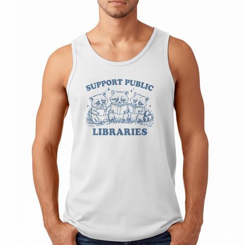 Support Your Local Library Read Banned Books Librarian Men Tank Top - Bookorys DE