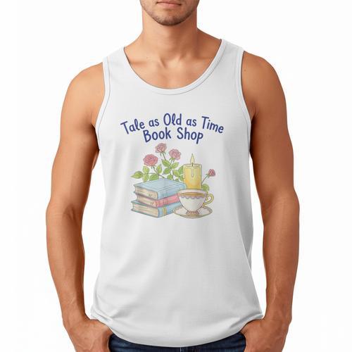 Tale As Old As Time Floral Bookshop Romantic Men Tank Top - Bookorys