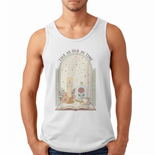 Tale As Old As Time Rose Candle And Book Men Tank Top - Bookorys