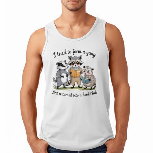 I Tried To Form A Gang But It Turned Into A Book-Club Reader Men Tank Top - Bookorys