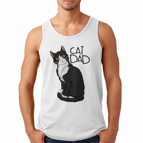 Tuxedo Cat Dad Cat Dad Tuxedo Cat Dad Men Tank Top - Father's Day Fun