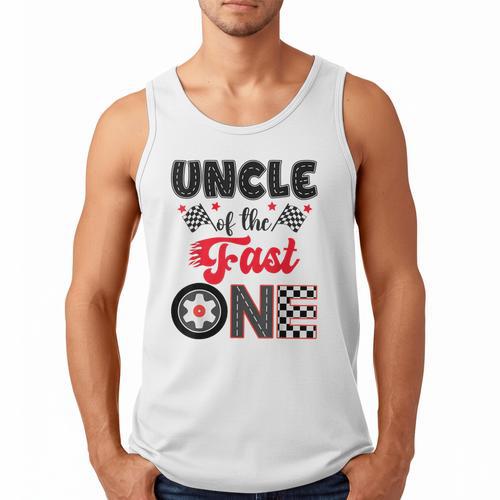 Uncle Of The Fast One Car Racing Dad 1St Birthday Boy Men Tank Top - Father's Day Fun