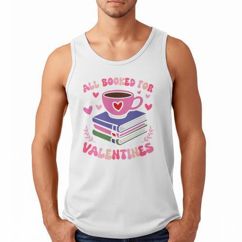 Valentines All Booked For Valentines Book Lovers Teacher Kid Premium Men Tank Top - Bookorys