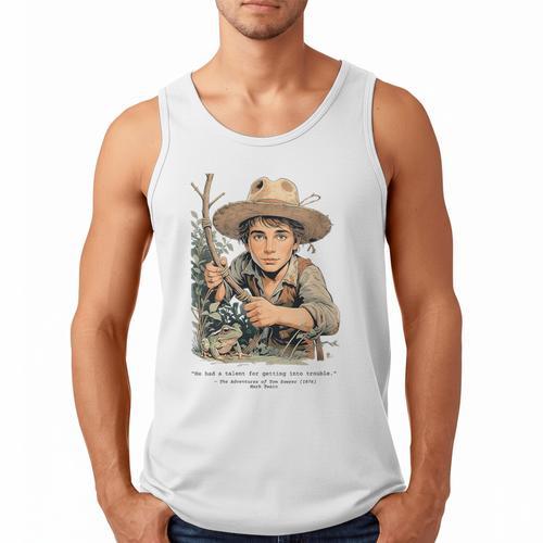 Vintage Children's Books The Adventures Of Tom Sawyer 1876 Men Tank Top - Bookorys