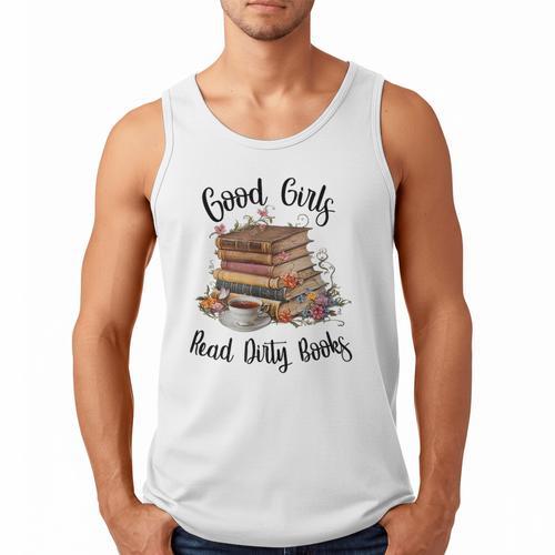 Vintage Fantasy Romance Lover Good Girls Read Dirty Books Men Tank Top - Bookorys CA