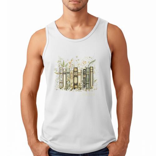 Vintage Floral Bookshelf I Have No Shelf Control Book Lovers Men Tank Top - Bookorys DE