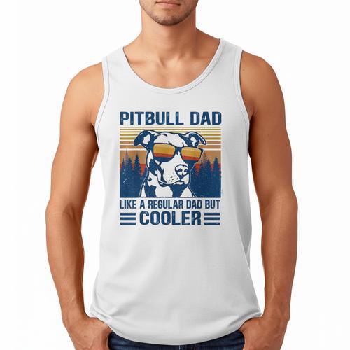Vintage Pitbull Dad Like A Regular Dad But Cooler Men Tank Top - Father's Day Fun