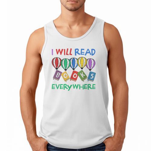 I Will Read Books Everywhere Across America Child Readers Men Tank Top - Bookorys