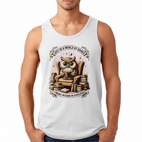 Wise Owl Reading Books Men Tank Top - Bookorys