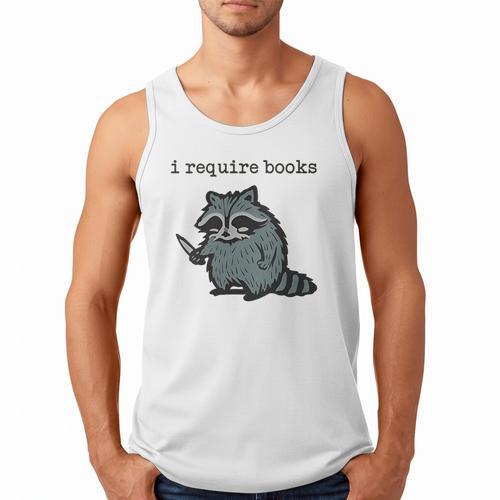 Women's i Require Books Raccoon Men Tank Top - Bookorys UK