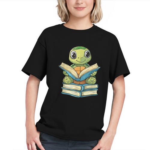 Adorable Turtle Reading Books Graphic Youth - Bookorys