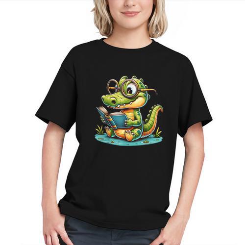Alligator Reading a Book Animal Graphic Youth - Bookorys