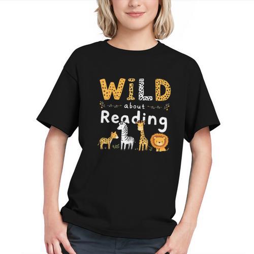 Animal Print Read A Book Character Kids Wild About Reading Graphic Youth - Bookorys CA