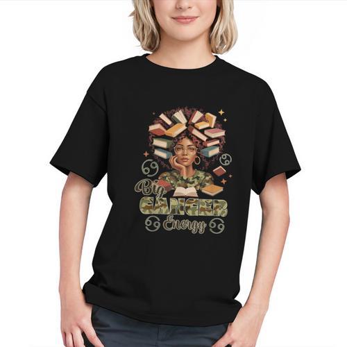 Big Cancer Energy Woman Camo Zodiac Book Teacher Graphic Youth - Bookorys AU
