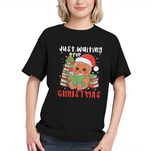 Book Reading Just Waiting For Christmas Gingerbread Graphic Youth - Bookorys AU