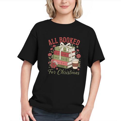 All Booked For Christmas Coquette Xmas Book Club Book Lovers Graphic Youth - Bookorys DE