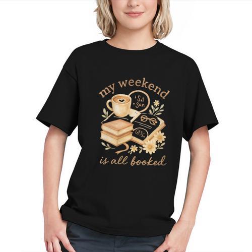 My Weekend Is All Booked Cozy Book Lover Reading Graphic Youth - Bookorys