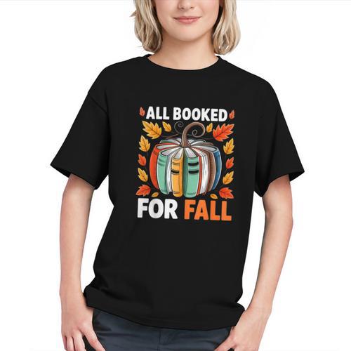 All Booked For Fall Book Pumpkin Autumn Thanksgiving Teacher Graphic Youth - Bookorys CA