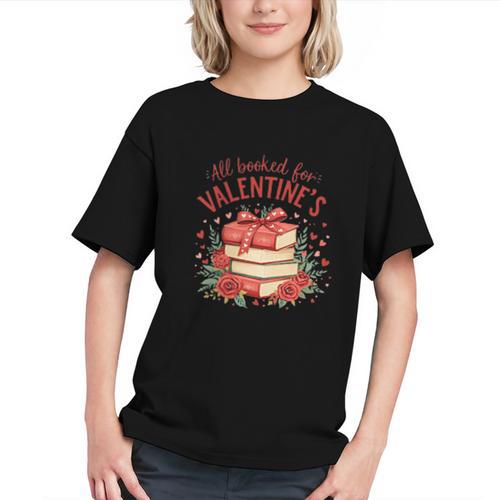 All Booked For Valentine's Book Lovers Romantic Readers Graphic Youth - Bookorys CA