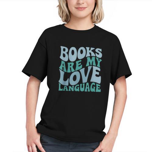 Books Are My Love Language Retro Book Quote Graphic Youth - Bookorys