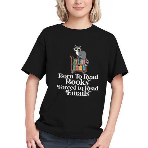 Born To Read Books Forced To Read Emails Book Lover Bookworm Graphic Youth - Bookorys