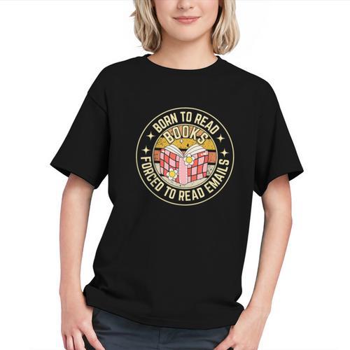 Born To Read Books Forced To Read Emails Book Lovers Graphic Youth - Bookorys