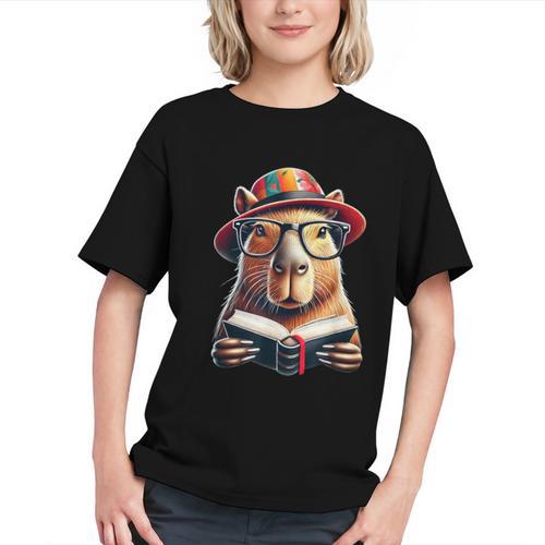 Capybara Bookworm Rodent Reading a Book Graphic Youth - Bookorys DE