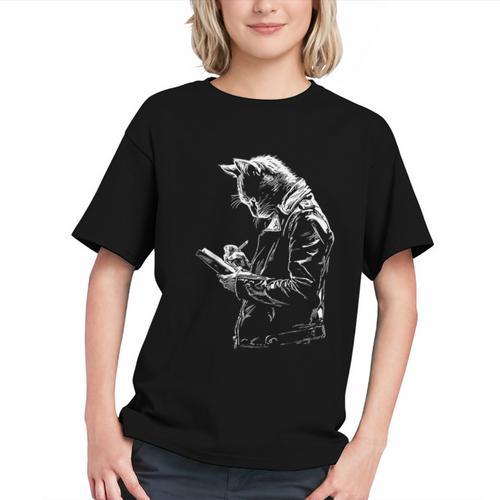 Cat Holds Book Writing Animal Print Motif Drawing Art Cat Graphic Youth - Bookorys AU