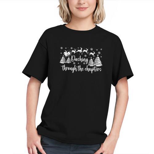 Christmas Book Lover Santa Dashing Through One More Chapter Graphic Youth - Bookorys DE