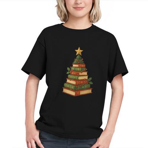 Christmas Book Tree Bookshelf Holiday For Readers Librarians Graphic Youth - Bookorys DE