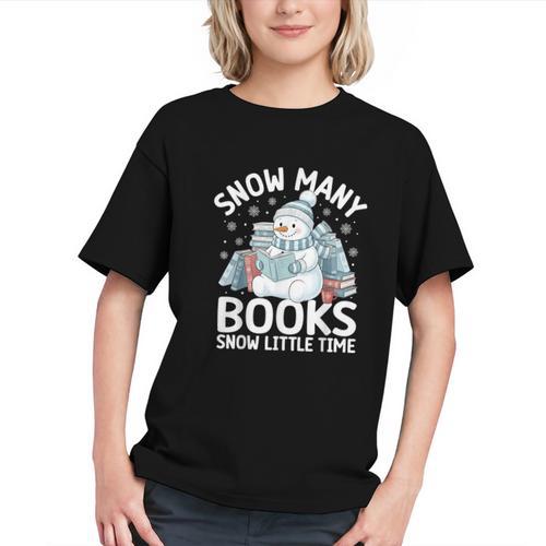 Christmas Reading Snowman So Many Books Men Women Kids Graphic Youth - Bookorys