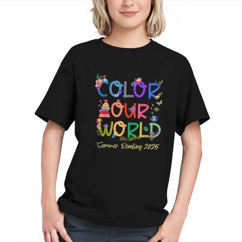 Color Our World Summer Reading 2025 Boho Wildflower Book Graphic Youth - Bookorys