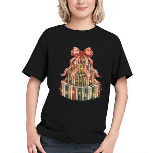 Coquette Christmas Book Tree Xmas Lights Librarian Teacher Graphic Youth - Bookorys UK