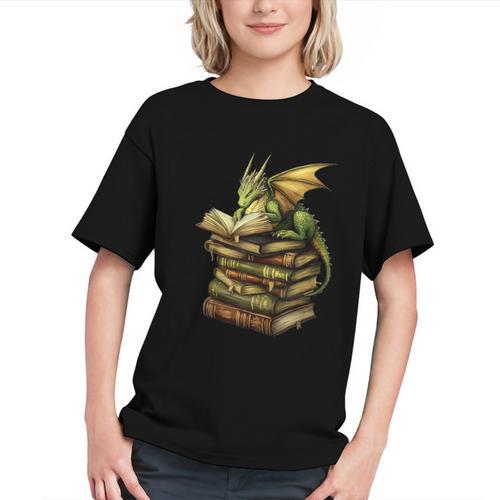 Cottagecore Moon Mushroom Dragon Sitting On Book Goblincore Graphic Youth - Bookorys