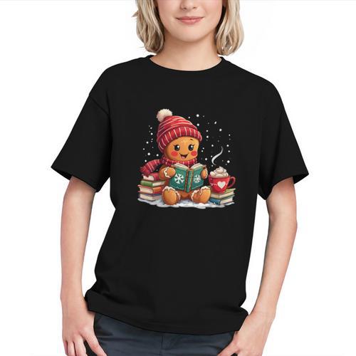 Cozy Gingerbread Christmas Reading Book Xmas Snowflakes Fall Graphic Youth - Bookorys