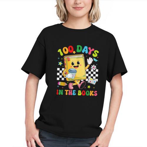 Cute 100 Days In The Books Groovy Boy Girl Teacher Graphic Youth - Bookorys CA