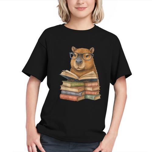 Cute Capybara Reading Books Animal Capybara Bookworms Graphic Youth - Bookorys CA