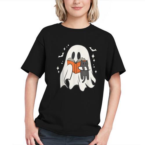 Cute Ghost Reading Book Spooky Season Halloween Costume Kids Graphic Youth - Bookorys AU