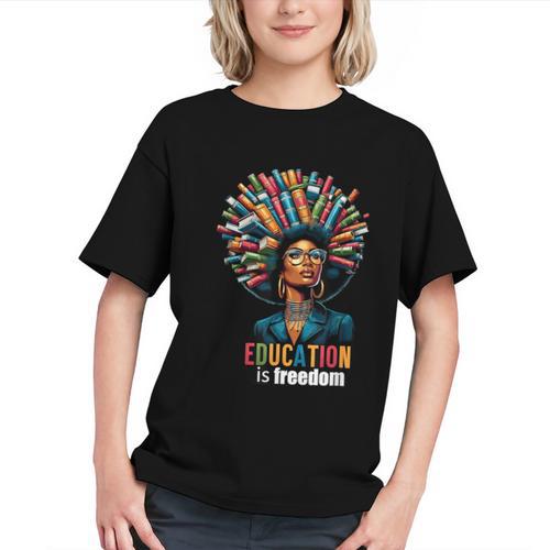 Education Is Freedom History Month Teacher Books Afro For Men Women Graphic Youth - Bookorys