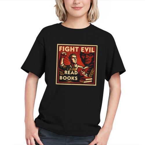 Fight Evil Read Books Propaganda Poster Graphic Youth - Bookorys CA