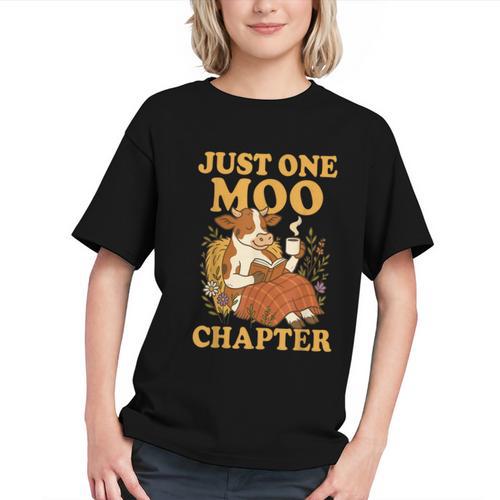 Floral Cow Reading Pun Just One More Chapter Cozy Book Lover Graphic Youth - Bookorys CA