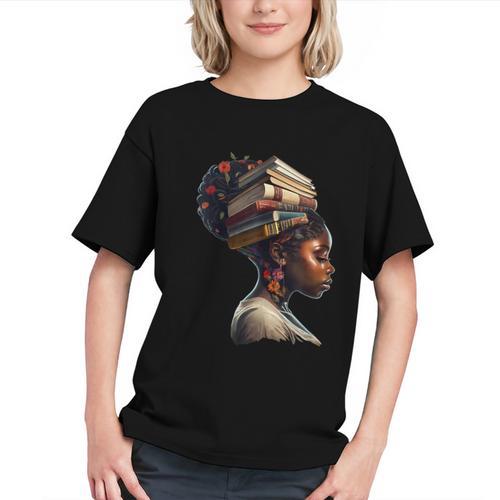Girl Crown Of Books African Teacher Black History BHM Graphic Youth - Bookorys DE