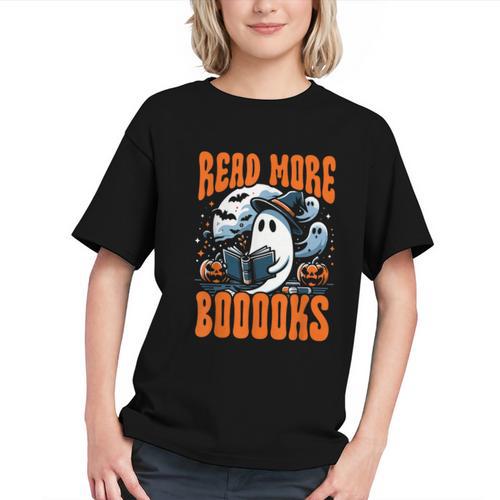Halloween Book Lover Ghost Boo Pun Read More Boooks Graphic Youth - Bookorys AU