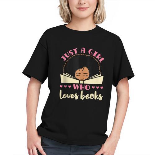 Just a Girl Who Loves Books African American Book Nerd Lover Graphic Youth - Bookorys