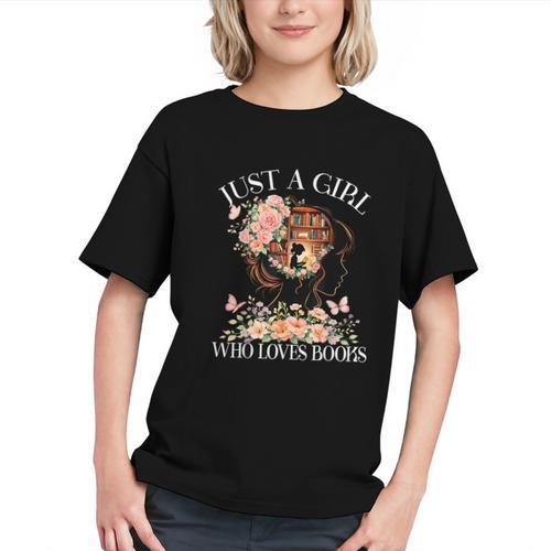 Just A Girl Who Loves Books Book Lover Reading For Women Graphic Youth - Bookorys