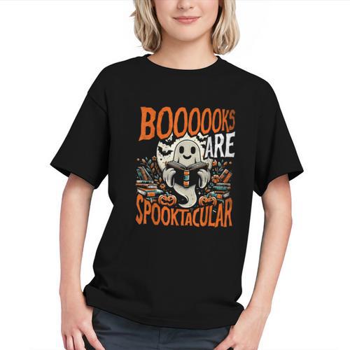 Library Halloween Book Lover Ghost With Books Graphic Youth - Bookorys UK