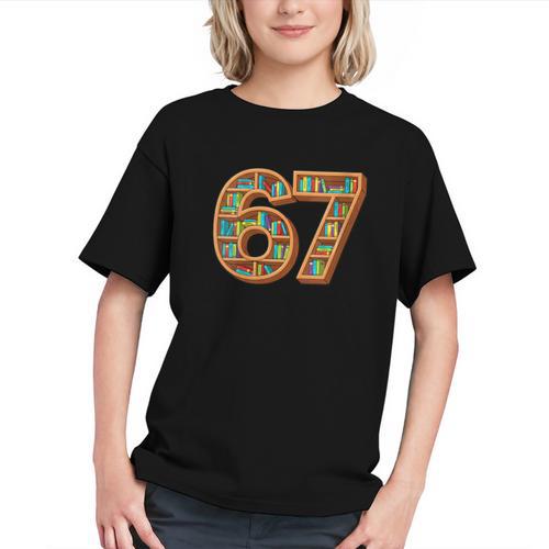 Literary 67 Bookshelf Six Seven Reading Meme Graphic Youth - Bookorys DE