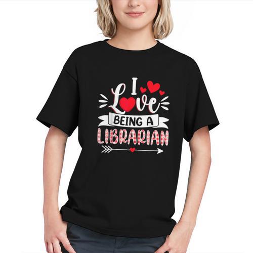 I Love Being A Librarian Library Book Valentine's Day Graphic Youth - Bookorys AU